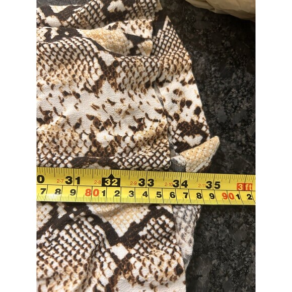 Maeve Anthropologie Womens Dress Tan V Neck Python Snake Print Boho Tunic Large - Picture 7 of 7